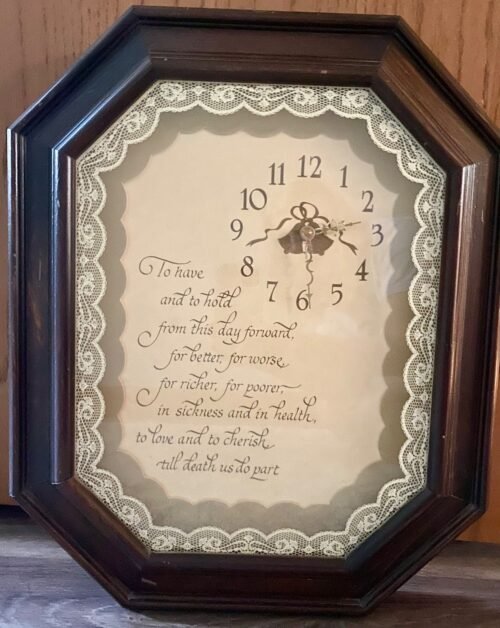 Decorative Wedding Vows Wall Clock Battery Operated