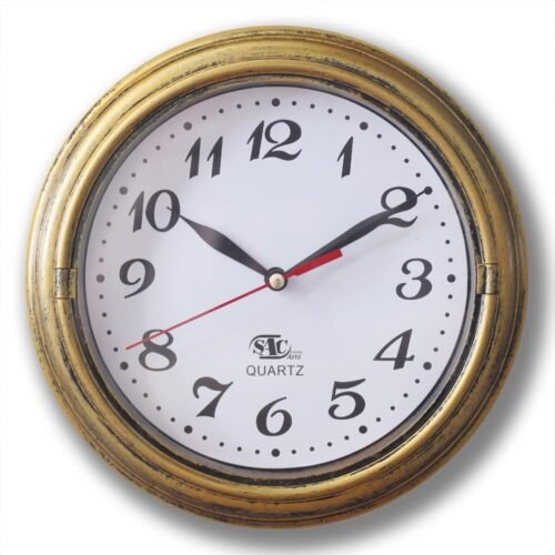 Decor Silent Wall Clock Non-Ticking Decor Wall Clock 8 Inches Vintage Gold Me...