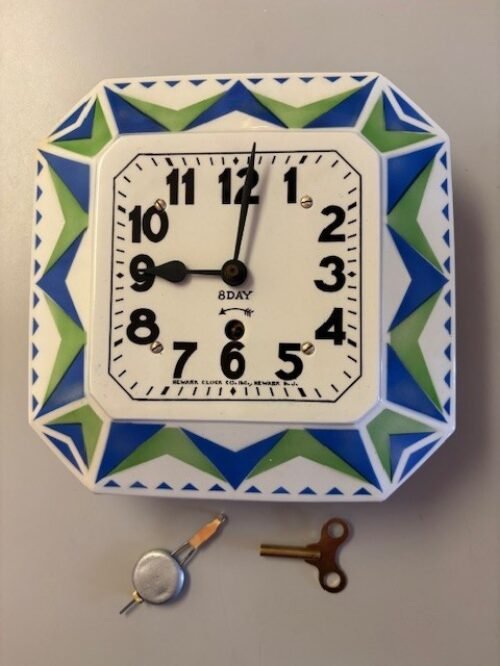 Delft Clock. Runs perfect. German made with key & pendulum