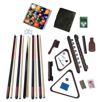 Deluxe Billiards Accessory Kit with Mahogany Finish