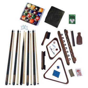 Deluxe Billiards Accessory Kit with Walnut Finish