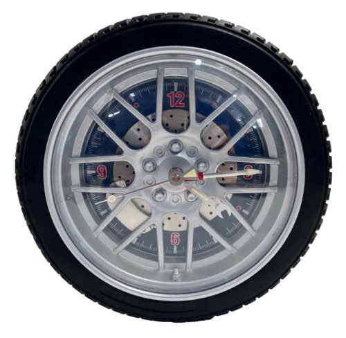 Deluxe Car Racing Wheel 10" Wall Clock Wall Mount Clock Tool Hands