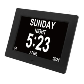 Dementia Alarm Calendar Clock Alzheimers with 3-Interfaces 8-Alarm Options Day Clock Extra...