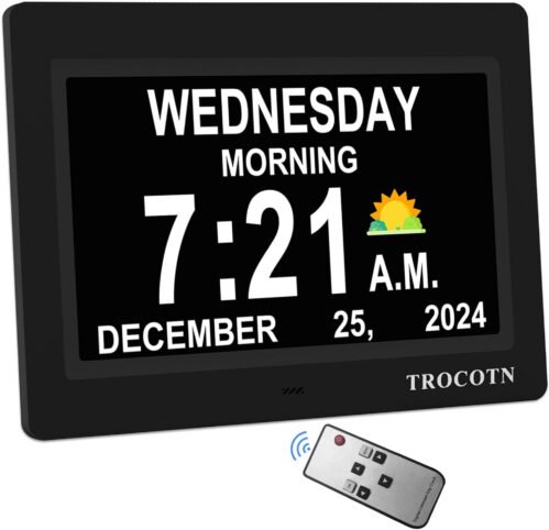 Dementia Clock Large Digital Clock for Seniors, Calendar Clock Large Display Wi
