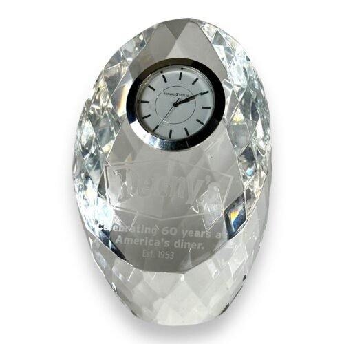 Denny’s 60th Anniversary Howard Miller Rhapsody Crystal Table Clock 5 1/4” X 3.5