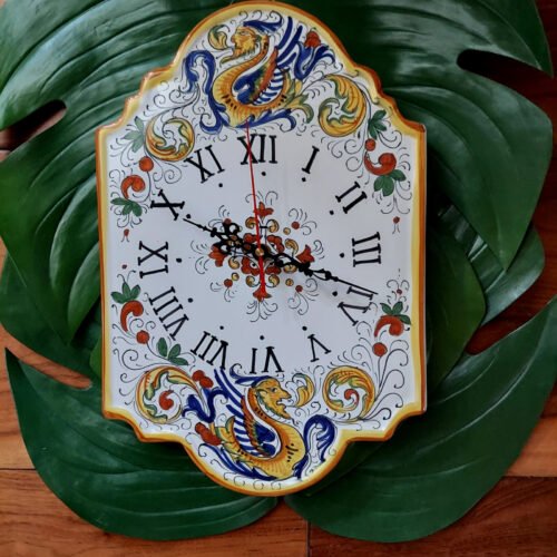 Deruta Fratelli Mari vintage Italian ceramic pottery Raffaellesco clock