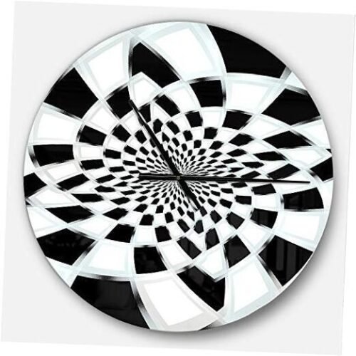 Designart 'Abstract Spiral Fractal Design' Oversized Modern Metal Clock Large