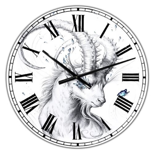 Designart Oversized Multicolor Analog Round Cottage Modern Wall Clocks