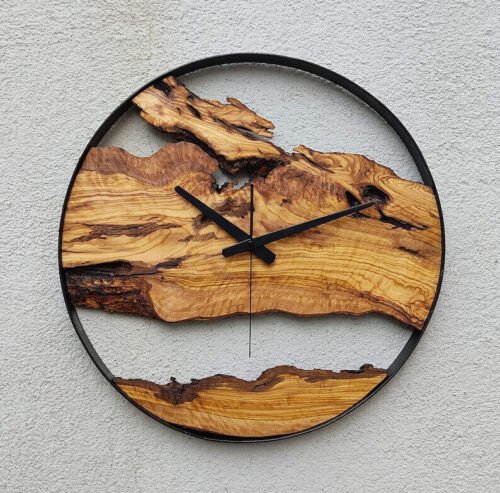 Designer Handmade Olive Wood Wall Clock Antique Looking Style Decorative Gift