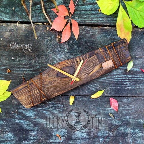 Designer Wooden Wall Clock Grunge Recycle Natural wood Unique Modern Art