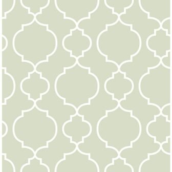 Desiree Sage Quatrefoil Sage Wallpaper Sample