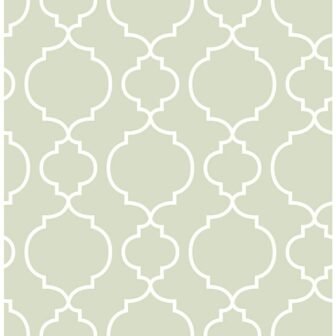 Desiree Sage Quatrefoil Sage Wallpaper Sample