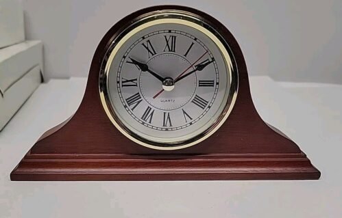 Desk - Mantle Wood Grain Clock