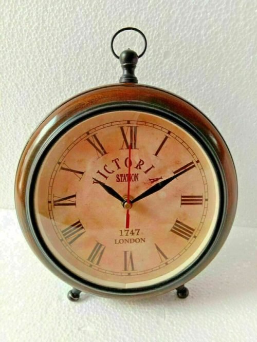Desk Clock Victoria Station London 1747 Table Clock Home Decor Vintage Style