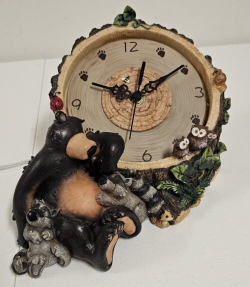 Desktop Clock (Big Sky Carvers?) Lights Up Works Perfectly. Very Detailed VHTF