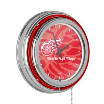 Detroit Red Wings Red Watermark Lighted Analog Neon Clock