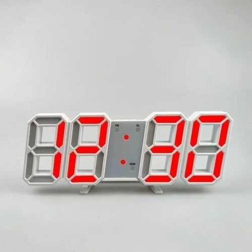 Digital 3D LED Big Wall Desk Alarm Clock Snooze 12/24 Hours Auto Brightness USB