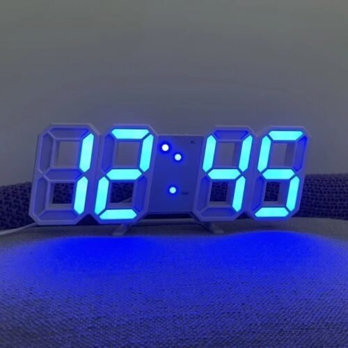 Digital 3D LED Big Wall Desk Alarm Clock Snooze 12/24 Hours Auto Brightness USB