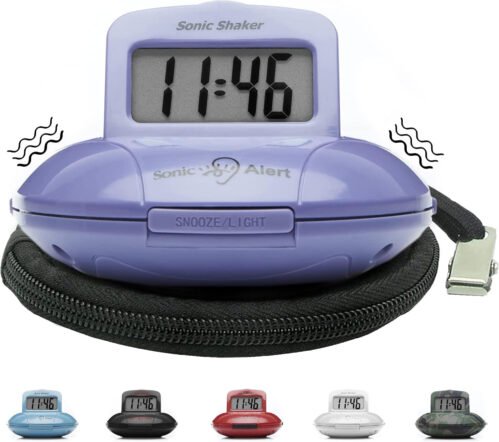Digital Alarm Clock - Small Travel Alarm Clock for Heavy Sleepers - Bed Shaker A