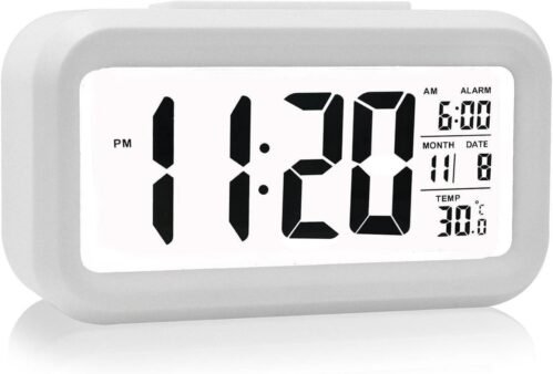 Digital Alarm Clock Battery Operated/night Light/indoor Temperature, Small Digit