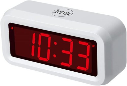 Digital Alarm Clock Battery Operated with LED Display for Bedrooms, Long Battery