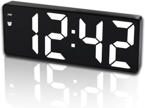 Digital Alarm Clock for Bedroom,Mirror Surface LED Electronic Clocks