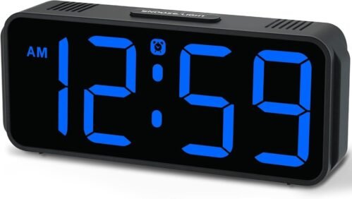Digital Alarm Clock for Bedrooms - Plug in Electric Clock Big Numbers for Desk
