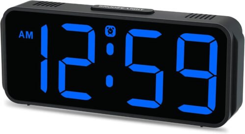 Digital Alarm Clock for Bedrooms - Plug in Electric Clock Big Numbers for Desk