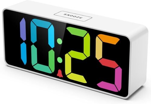 Digital Alarm Clock for Seniors & , 0-100% Dimmable Display, USB Charging