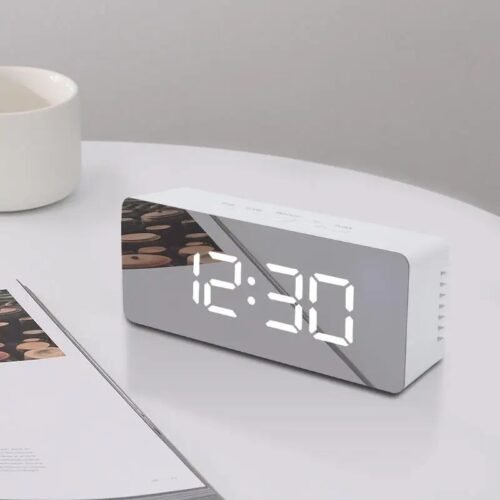 Digital Alarm Clock LED Electronic Desktop Clock with Temperature for Room