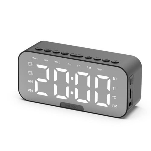 Digital Alarm Clock Modern Desk Clocks for Bedrooms Living Room Office - Black.