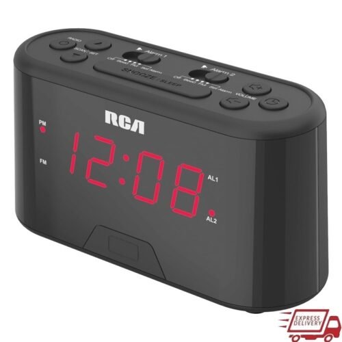 Digital Alarm Clock Radio Large Display Dual Wake FM Snooze Backup Battery New