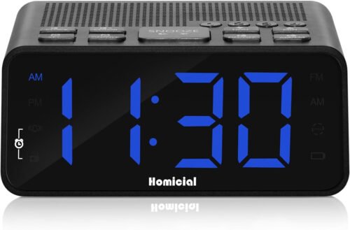 Digital Alarm Clock Radio with AM/FM Radio, Multi-Colors 1.4” LED Digits, Preset