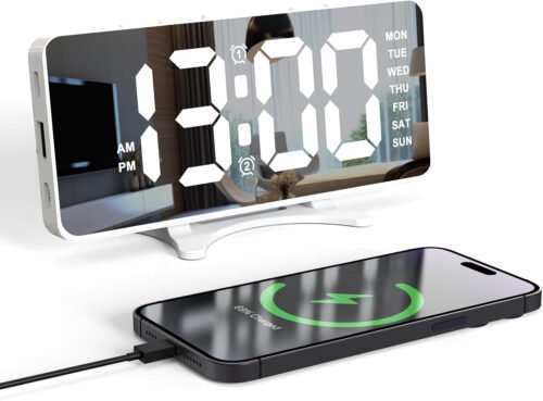 Digital Alarm Clocks for Bedrooms, Dual Alarms, Brightness & Volume Adjustable