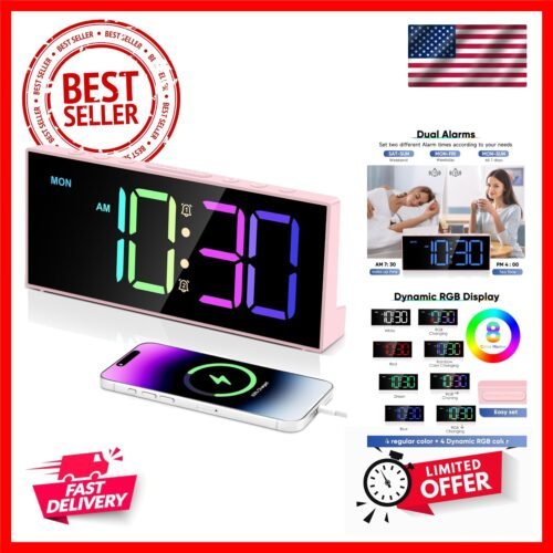 Digital Alarm Clocks,Large Big Numbers Cute clocks for Bedrooms,college dormi...