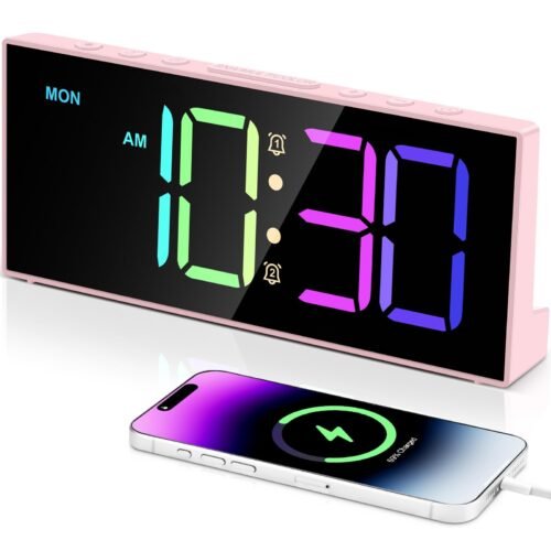 Digital Alarm ClocksLarge Big Numbers Cute clocks for Bedroomscollege dormito...