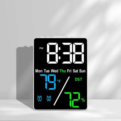 Digital Alarm Clock TEMP Humidity Date Week Disply Alarm Snooze Electronic Clock