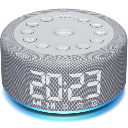 Digital Alarm Clock with Bluetooth Speaker and Sleep Aid Sounds