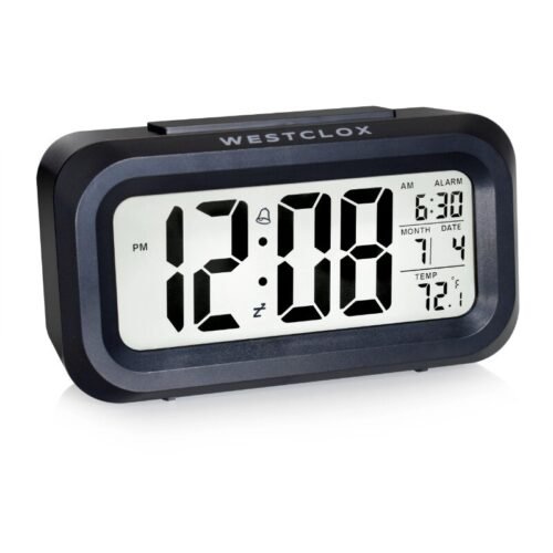 Digital Alarm Clock with Day/Date Display and LED Backlight- Battery Operated