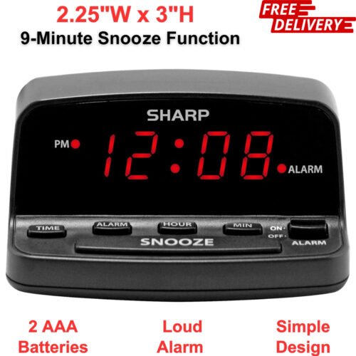 Digital Alarm Clock With Keyboard Style Controls, Battery Back-Up, Easy To Use