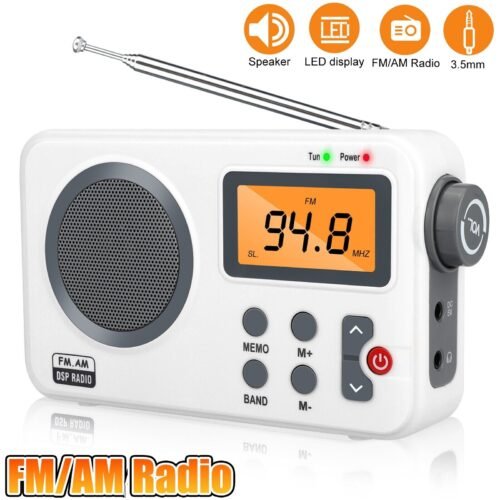Digital AM FM Radio Audio Receiver w/LCD Screen Clear Loud Speaker Alarm Clock