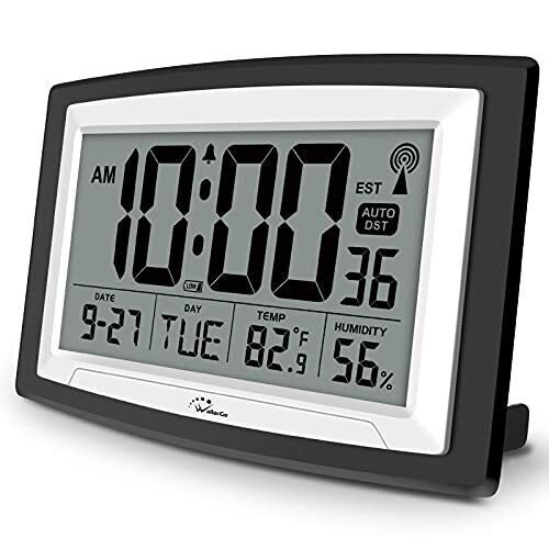 Digital Atomic Wall/Desk Alarm Clock Large Display With Temperature & Humidity