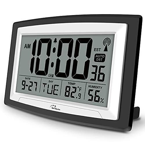 Digital Atomic Wall/Desk Alarm Clock Large Display With Temperature & Humidity