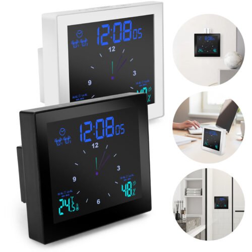 Digital Bathroom Clock Smart Temperature Humidity Meter Thermometer Waterproof