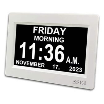 Digital Calendar Alarm Clock for Vision Impaired, Elderly, Memory Loss with Non...