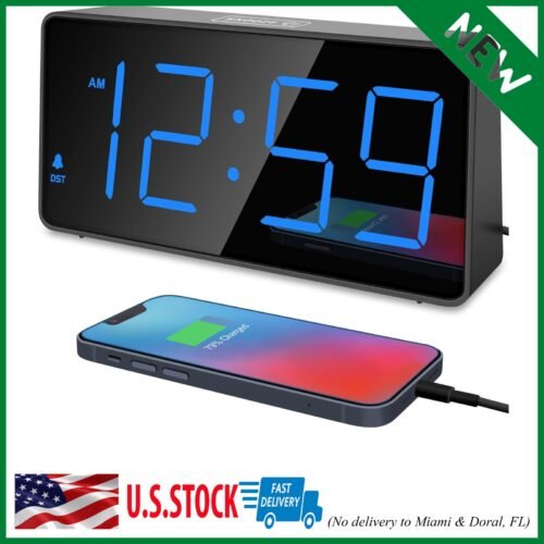 Digital Clock, Alarm Clock for Bedrooms-Large Big Numbers 5 Dimmers for Seniors,