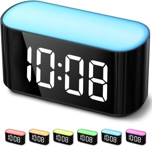 Digital Clock Alarm Clock for Bedrooms Large Big Numbers 5 Dimmers for Seniors N