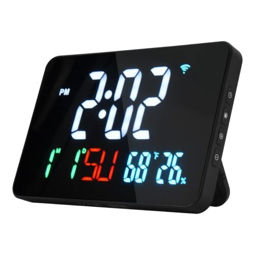Digital Clock Alarm Clock WiFi Clock, Extra Letters, Temperature and7016