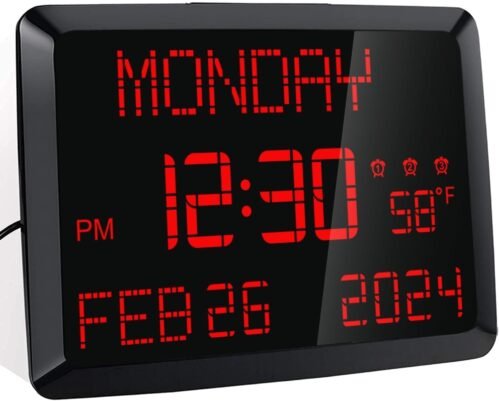 "Digital Clock Large Display 11.5"", Calendar Clock with Date,Time,Day of Week,T