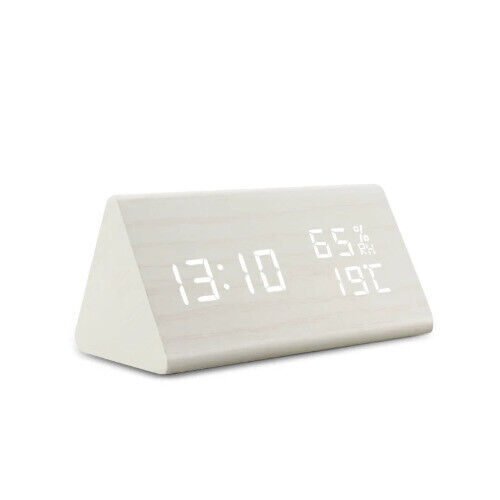 Digital Clock LED Wooden Alarm Clock Table Clocks Desktop USB/AAA Powered